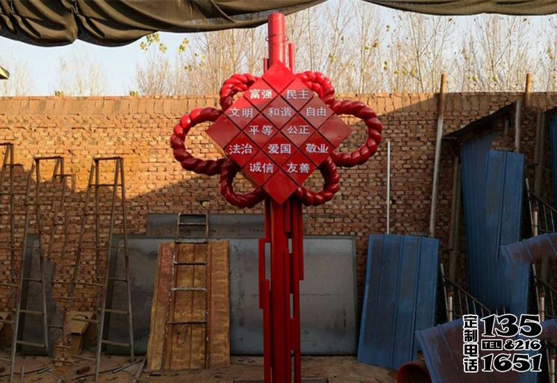 公園中國結(jié)玻璃鋼創(chuàng)意價值觀雕塑 公園中國結(jié)玻璃鋼創(chuàng)意價值觀雕塑